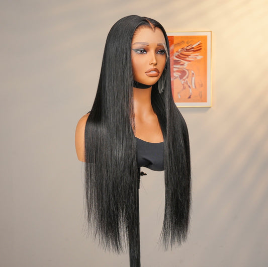 Black long sleek HD Wig