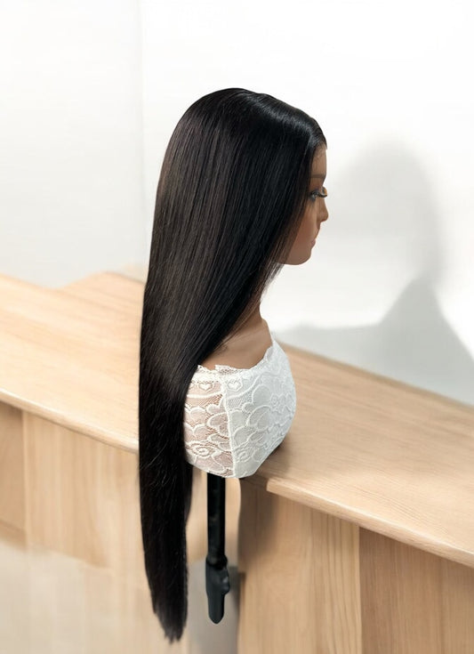 Bone Straight Black Wig