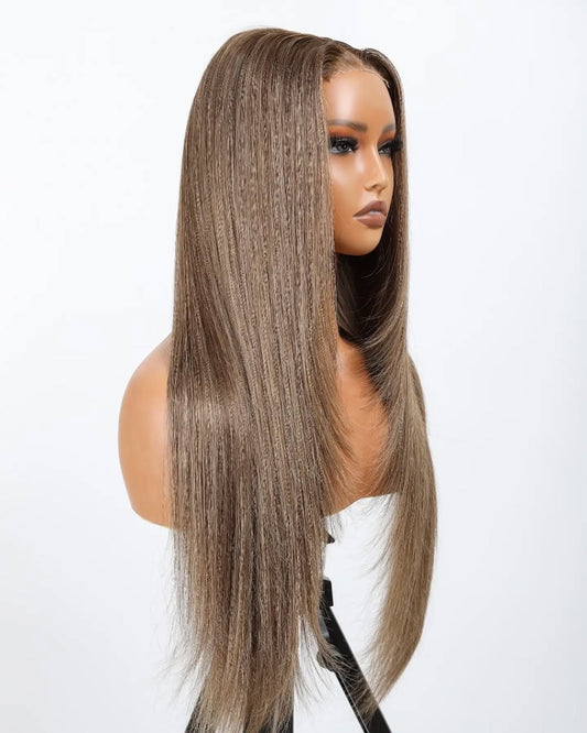 Ash Brown Straight Hair Side View