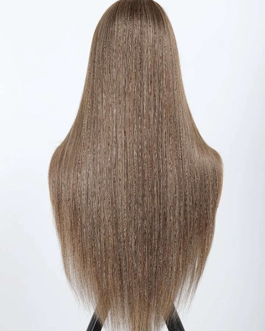 Ash Brown Straight Hair Back View