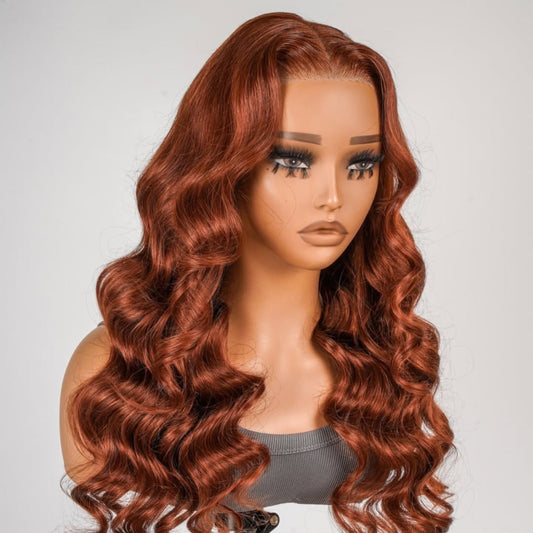 Copper auburn loose body wave wig