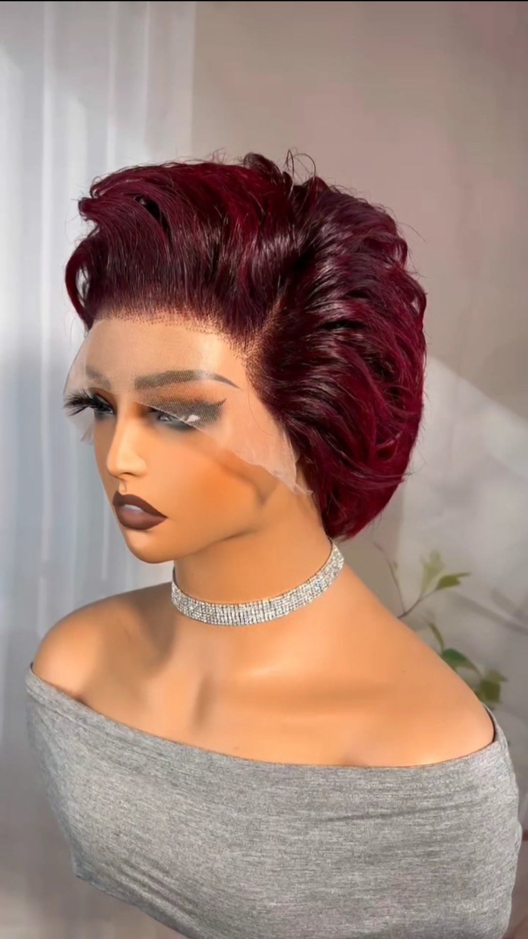 Burgundy Tiwa cut