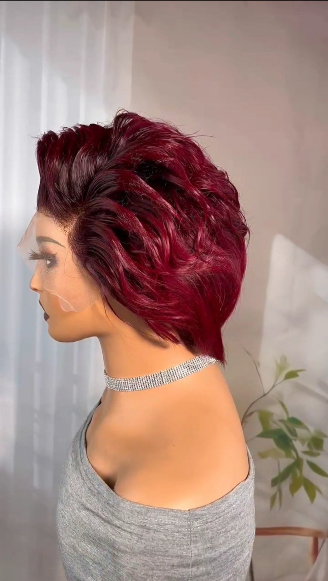 Burgundy Tiwa cut