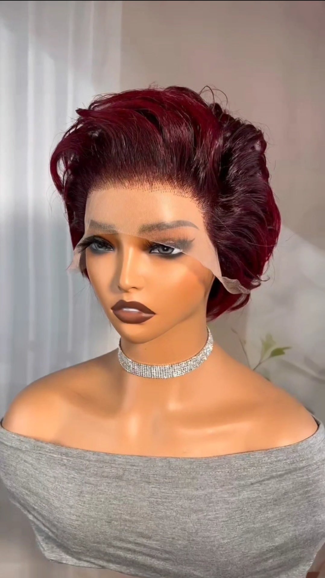 Burgundy Tiwa cut