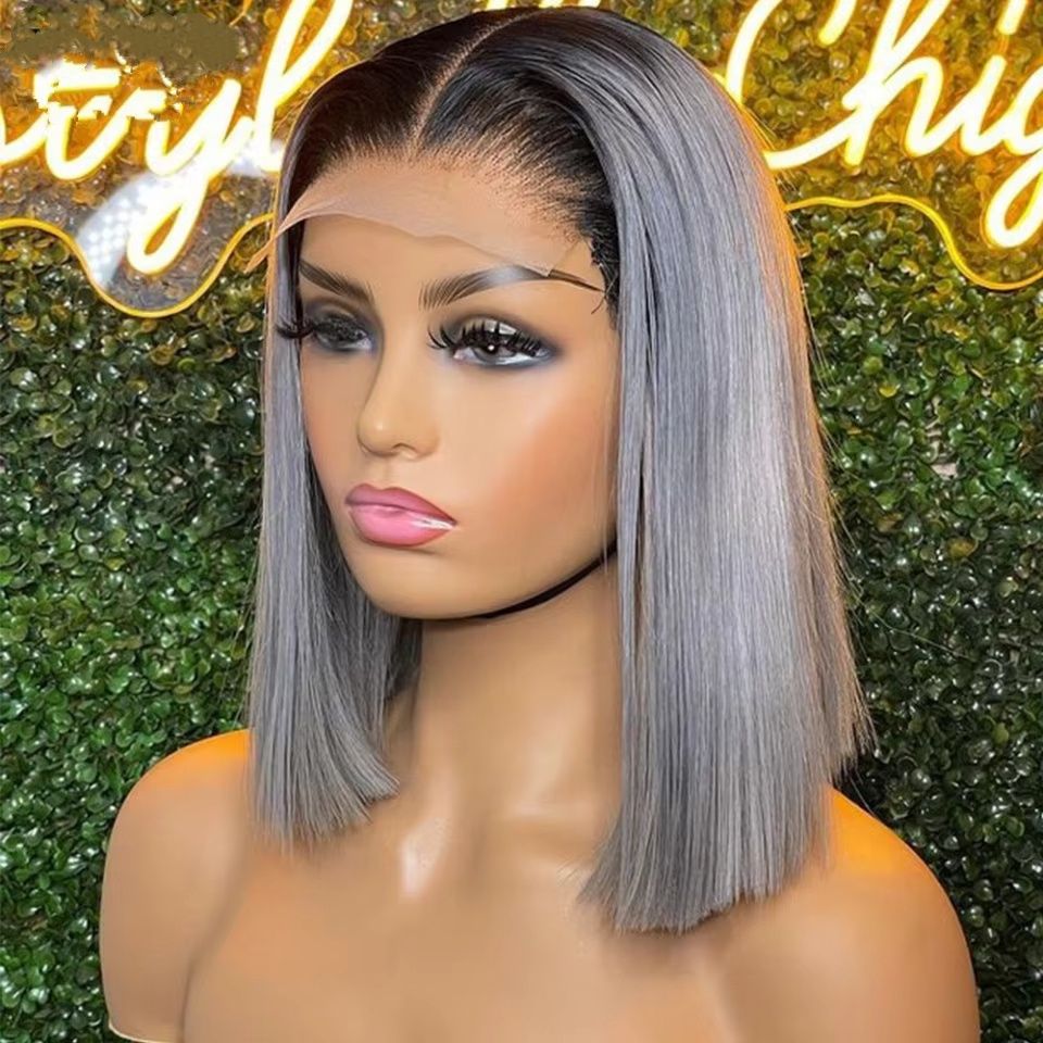 Grey Straight Bob