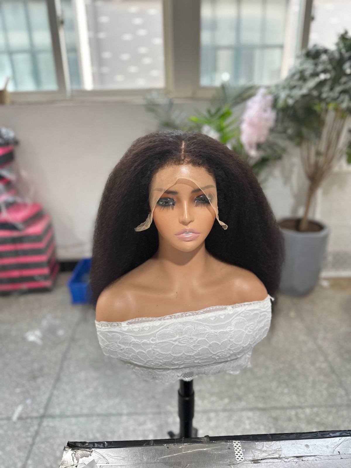 360 lace glueless kinky with baby hair