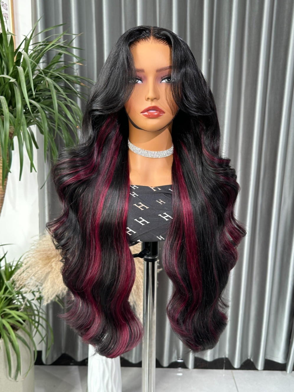 Burgundy-Black Body Wave