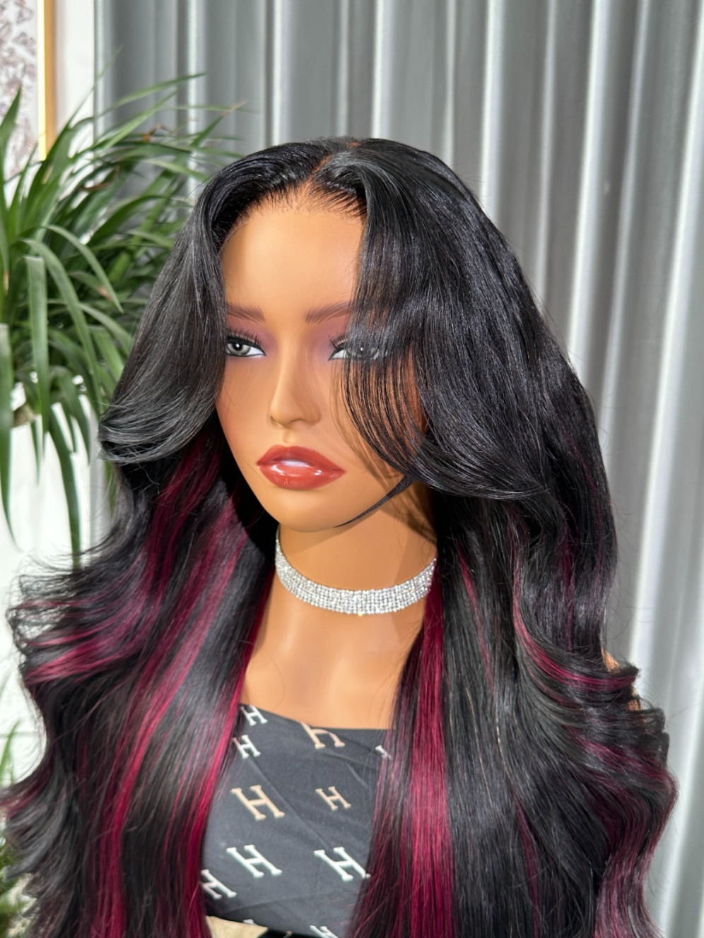 Burgundy-Black Body Wave