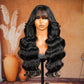 Sleek Body Wave with Full Bangs