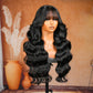 Sleek Body Wave with Full Bangs