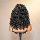 Black Curly HD Wig back view