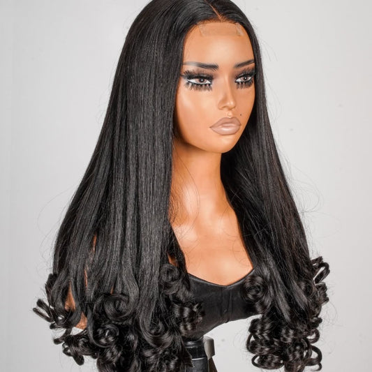 Straight Hair with Spiral Curls