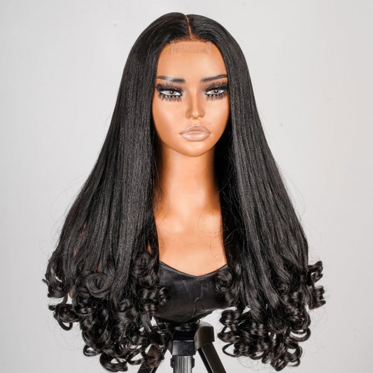 Straight Hair with Spiral Curls