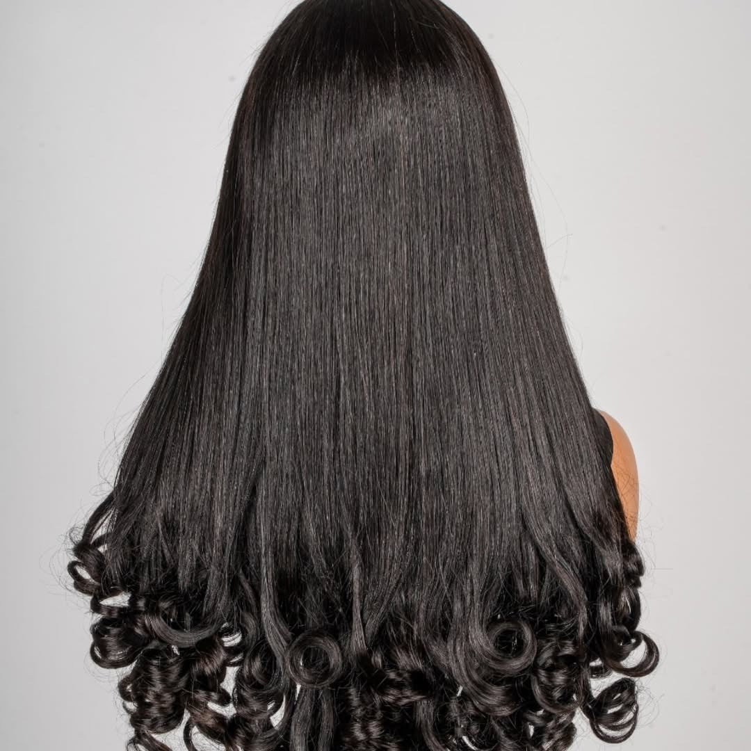 Straight Hair with Spiral Curls