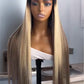 HD Wig with Ash Blonde Highlights