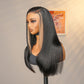 Black Wig with Blonde Front Highlights
