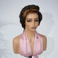 Black with brown pixie cut